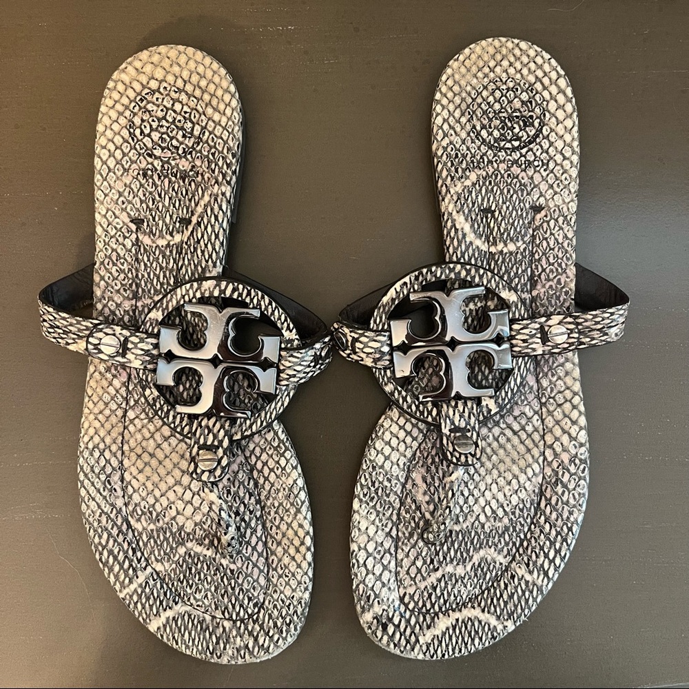 Tory Burch Soft Metal Miller Leather Sandal